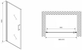 Душевая дверь ABBER Sonnenstrand 90см хром AG04090